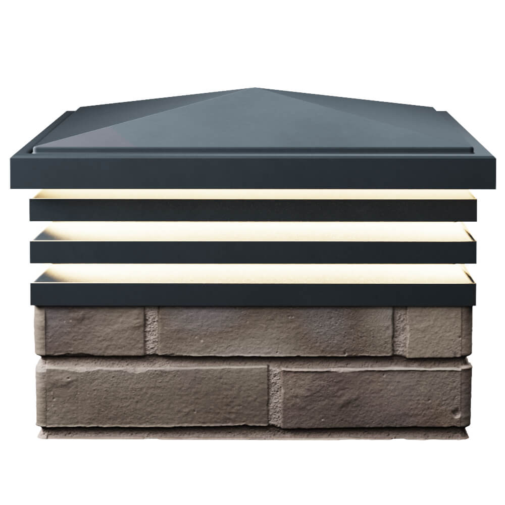 Колпак Zking Бона ХайТек Серый на столб 1.5х1.5 кирпича (385х385мм) с подсветкой в Слободском фото