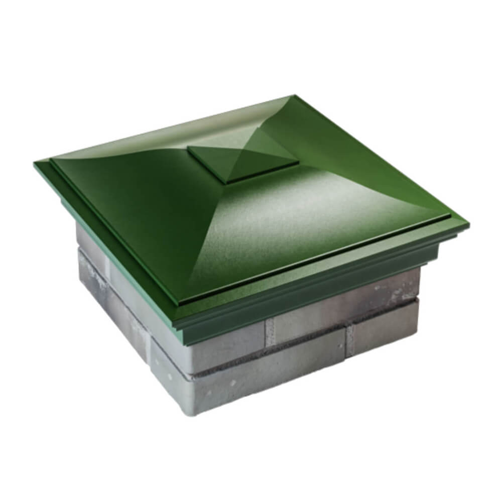 Колпак Zking Монблан Зеленый на столб 1.5х1.5 еврокирпича 0.7НФ (355х355мм) в Слободском фото
