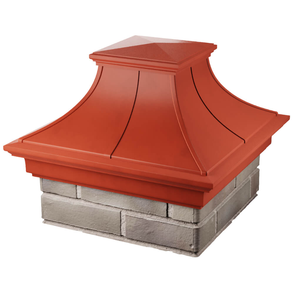 Колпак Zking Монблан Премиум Красный на столб 1.5х1.5 кирпича (385х385мм) в Слободском фото
