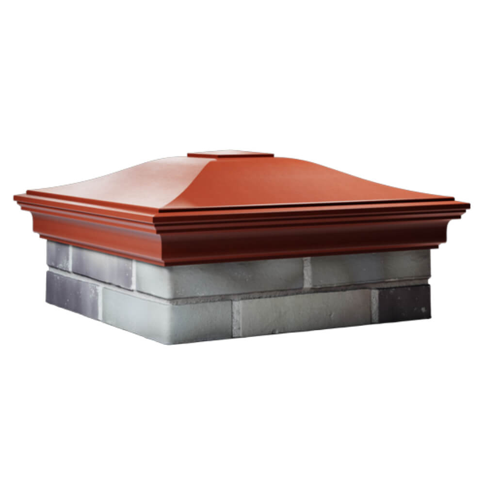 Колпак Zking Монблан Красный на столб 2х2 кирпича (515х515мм) в Слободском фото