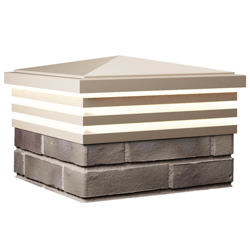 Колпак Zking Бона ХайТек Бежевый на столб 1.5х1.5 кирпича (385х385мм) с подсветкой в Слободском фото