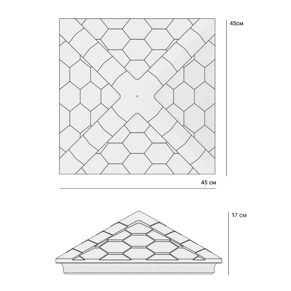 Колпак Zking Эверест Красный на столб 1.5х1.5 кирпича (390х390мм) в Слободском фото