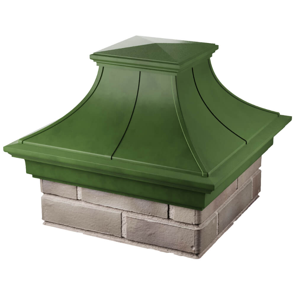 Колпак Zking Монблан Премиум Зеленый на столб 1.5х1.5 кирпича (385х385мм) в Слободском фото
