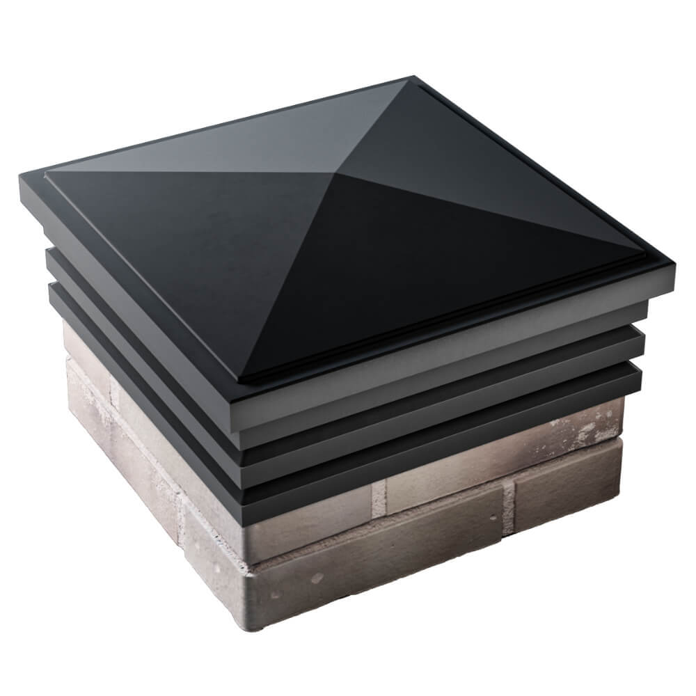 Колпак Zking Бона ХайТек Черный на столб 1.5х1.5 кирпича (385х385мм) в Слободском фото