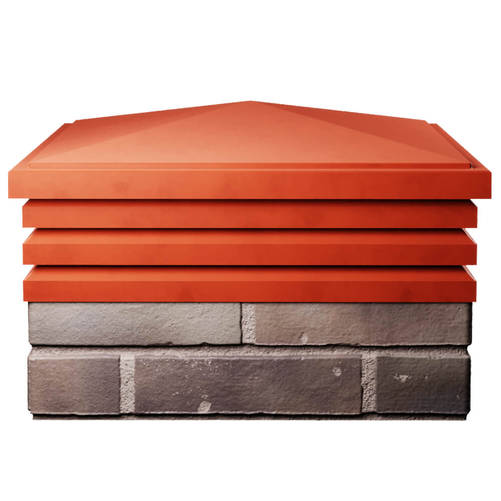 Колпак Zking Бона ХайТек Красный на столб 2х2 кирпича (513х513мм) Слободской фото