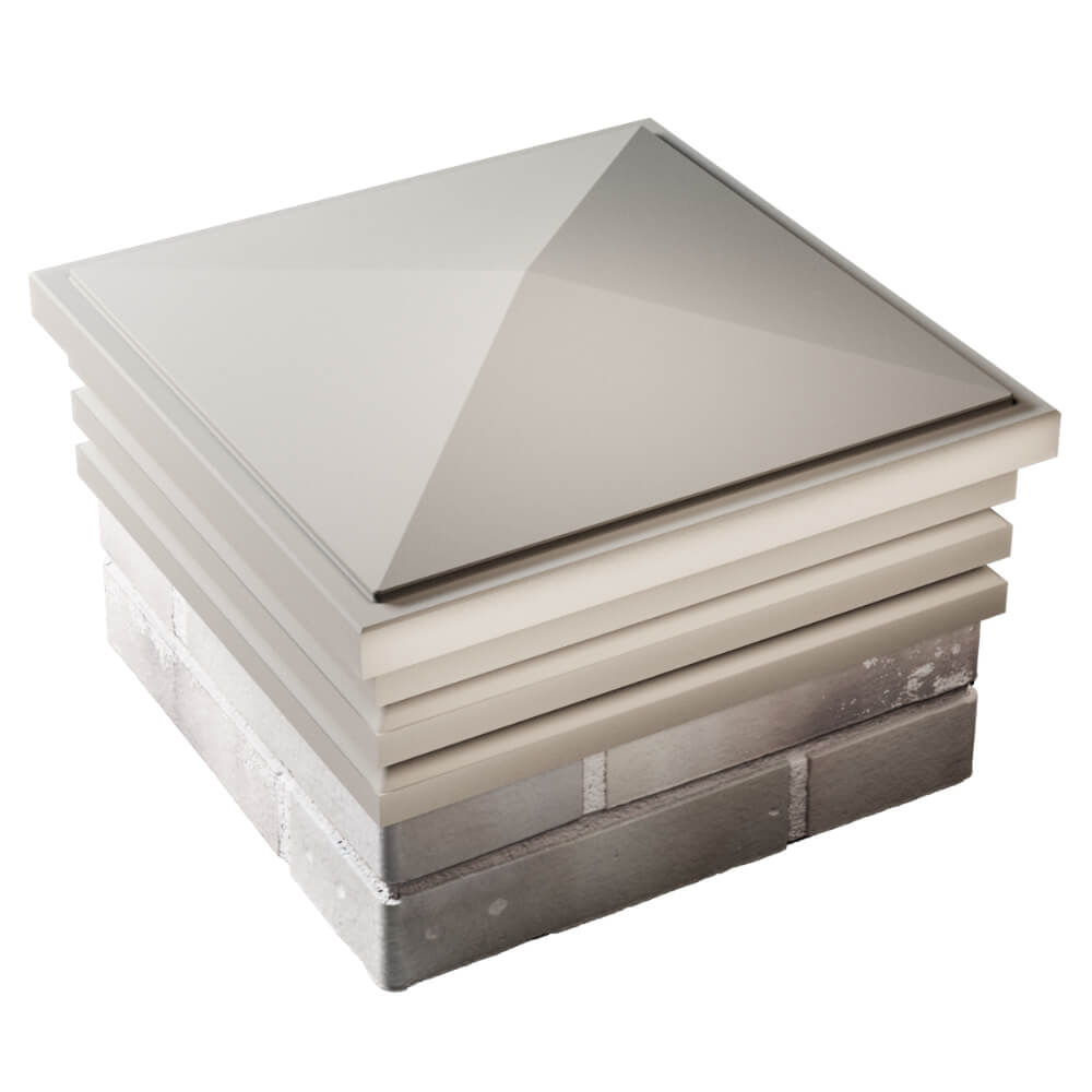 Колпак Zking Бона ХайТек Бежевый на столб 1.5х1.5 кирпича (385х385мм) в Слободском фото