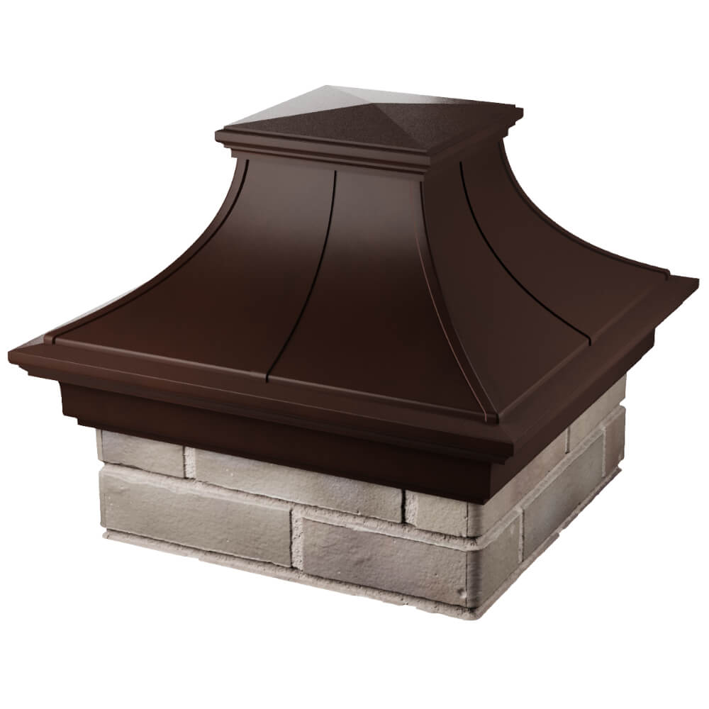 Колпак Zking Монблан Премиум Коричневый на столб 1.5х1.5 кирпича (385х385мм) в Слободском фото