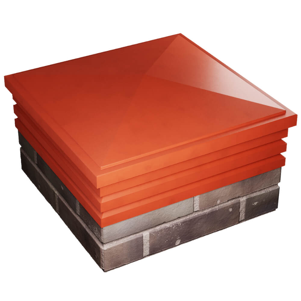 Колпак Zking Бона ХайТек Красный на столб 2х2 кирпича (513х513мм) в Слободском фото