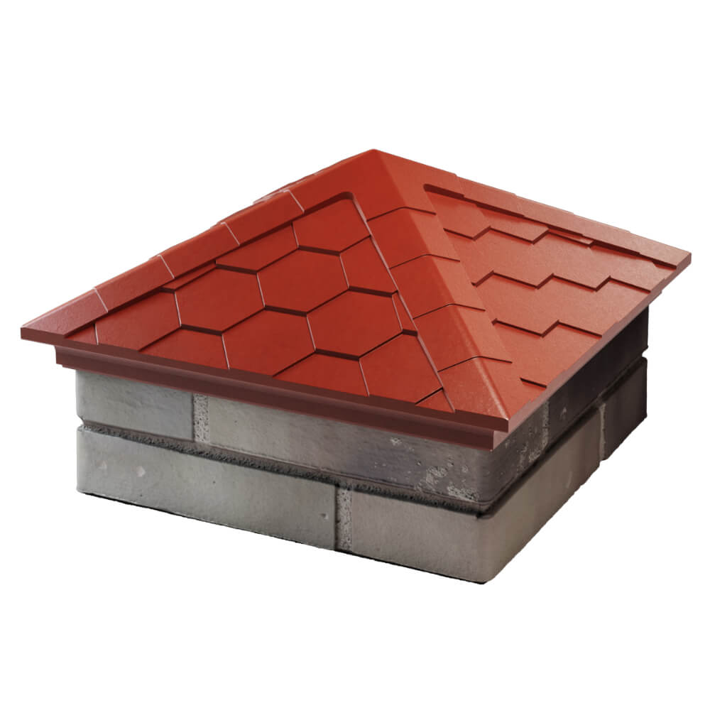 Колпак Zking Эверест Красный на столб 1.5х1.5 кирпича (390х390мм) в Слободском фото