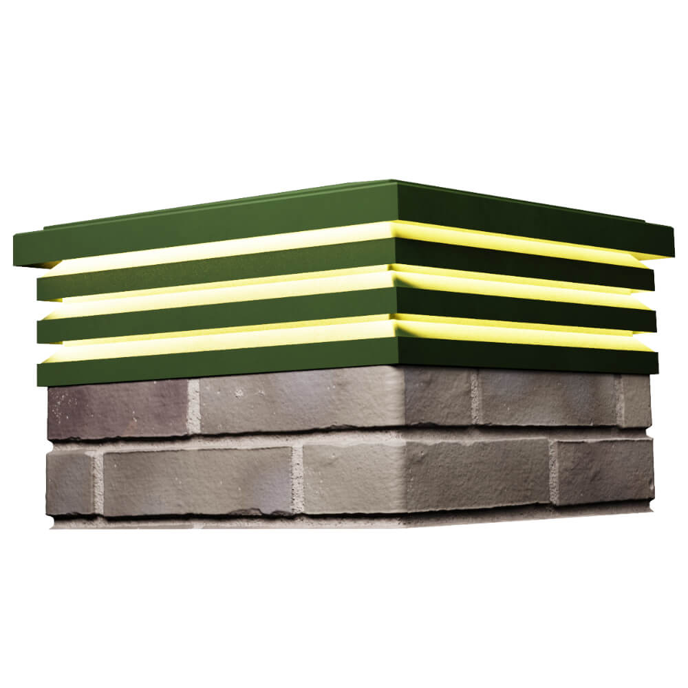 Колпак Zking Бона ХайТек Зеленый на столб 1.5х1.5 кирпича (385х385мм) с подсветкой в Слободском фото