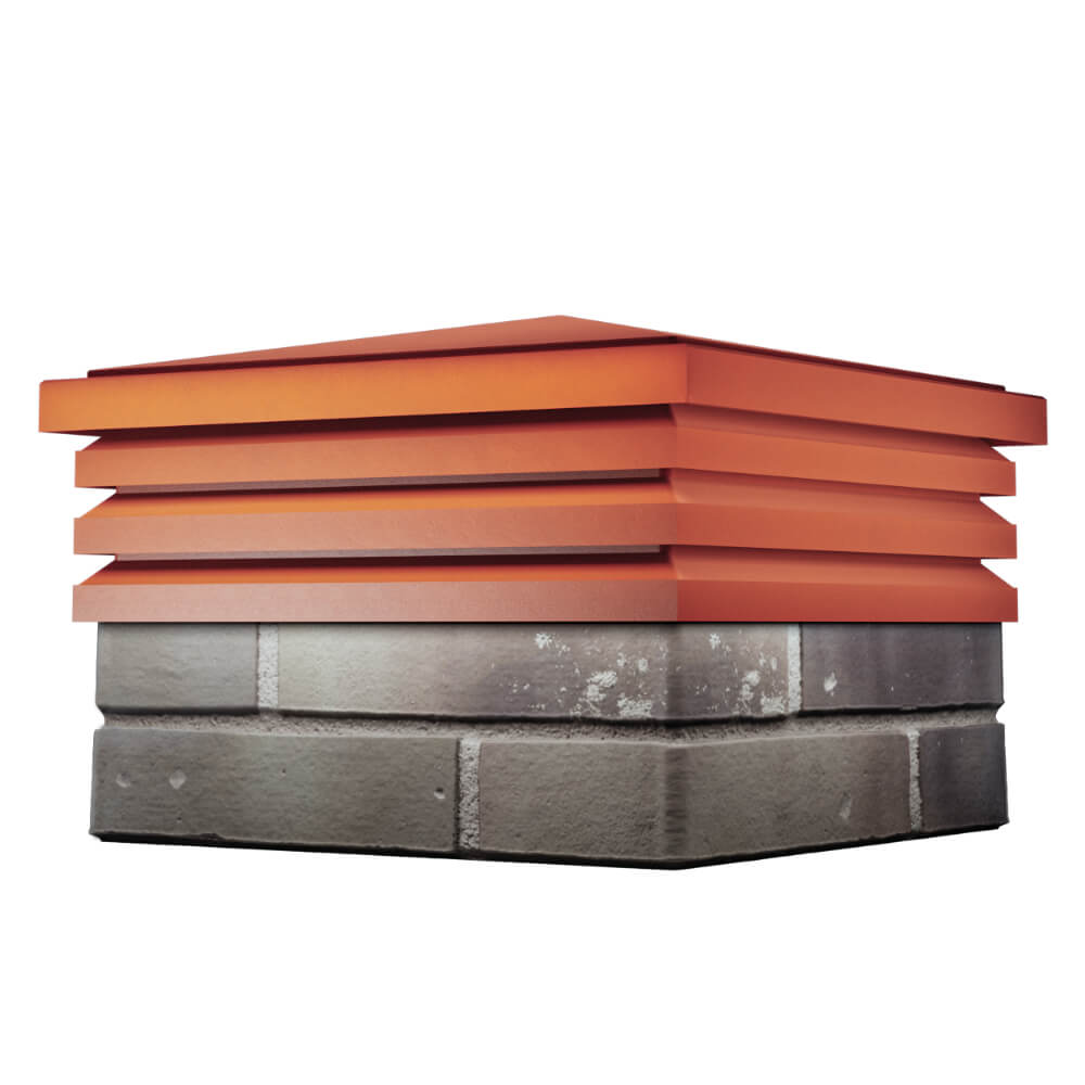 Колпак Zking Бона ХайТек Красный на столб 1.5х1.5 кирпича (385х385мм) в Слободском фото