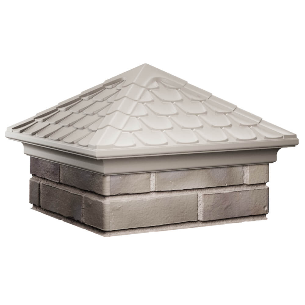 Колпак Zking Эльбрус Бежевый на столб 1.5х1.5 кирпича (385х385мм) в Слободском фото