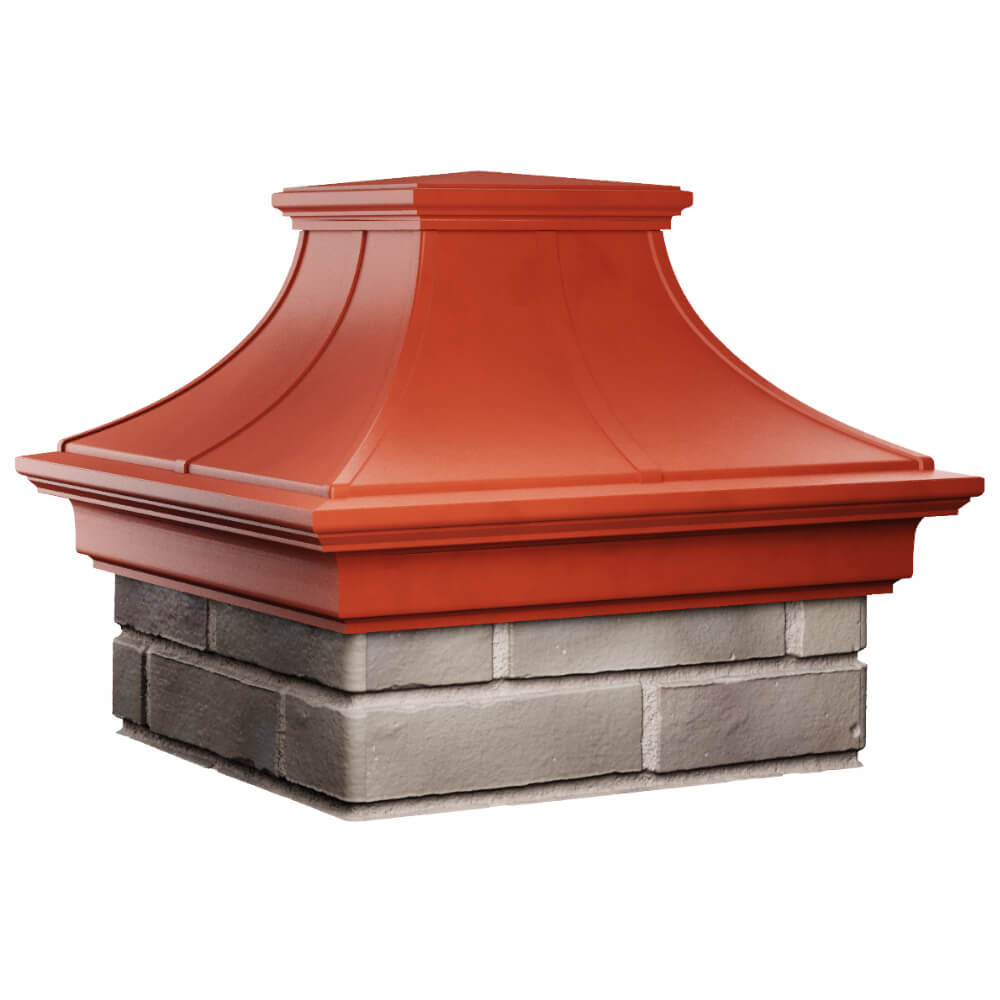 Колпак Zking Монблан Премиум Красный на столб 1.5х1.5 кирпича (385х385мм) в Слободском фото
