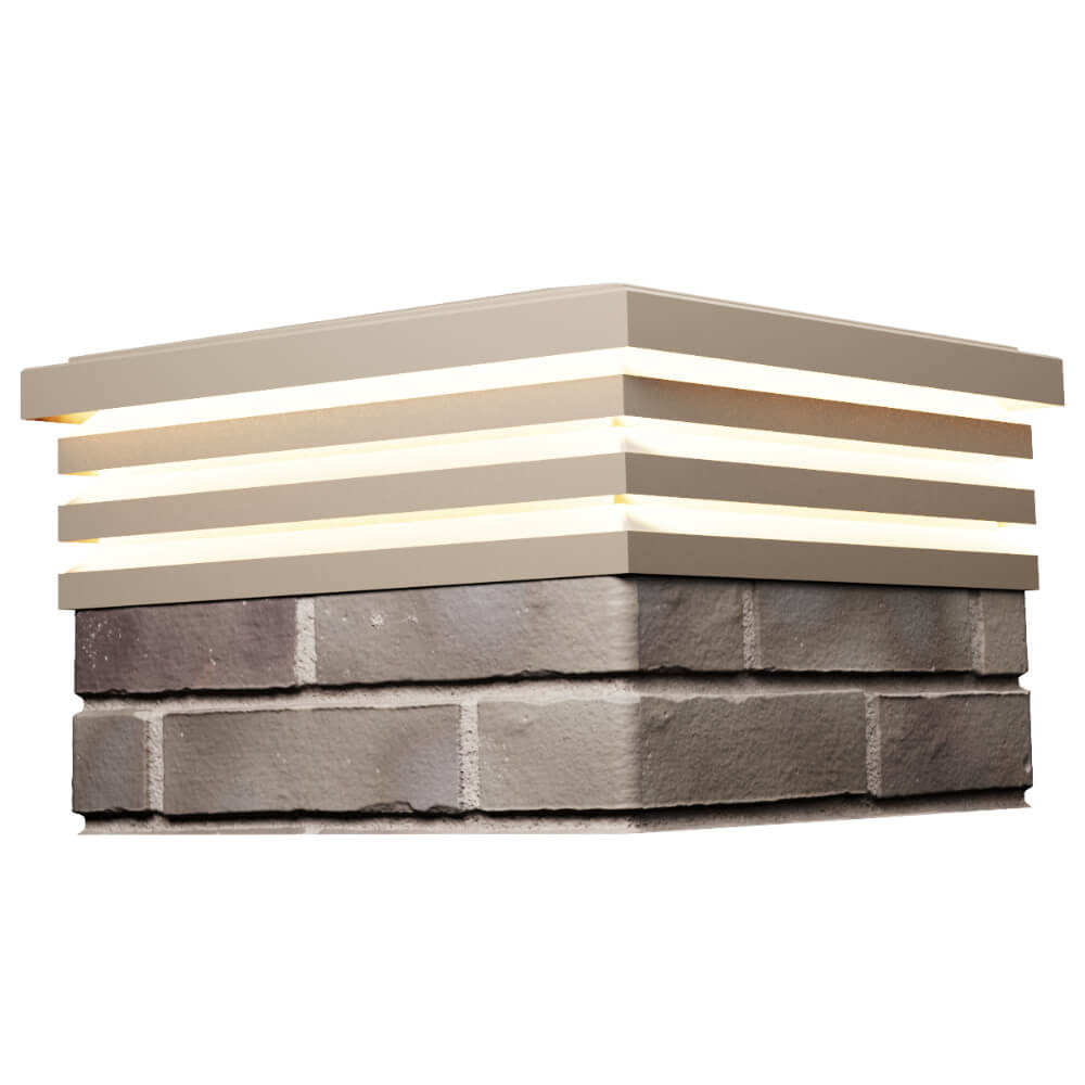 Колпак Zking Бона ХайТек Бежевый на столб 1.5х1.5 кирпича (385х385мм) с подсветкой в Слободском фото