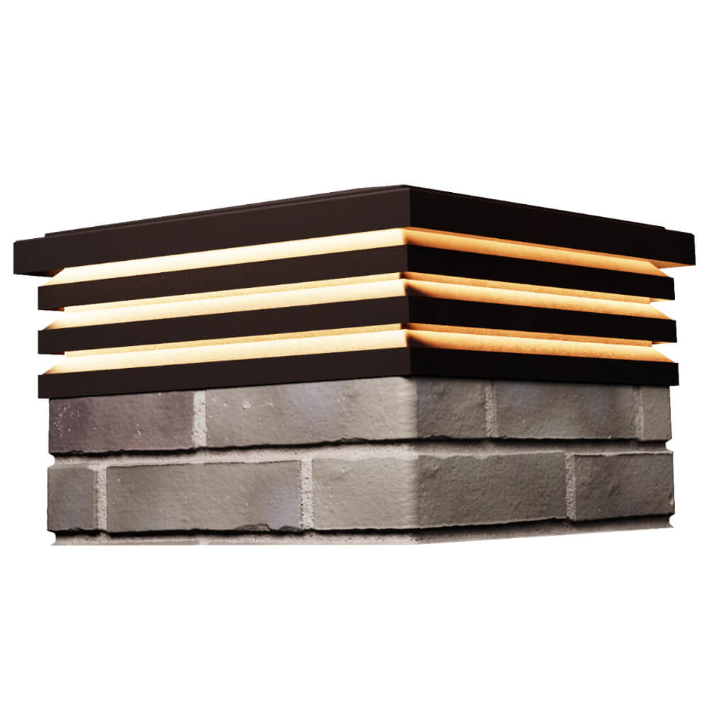 Колпак Zking Бона ХайТек Коричневый на столб 1.5х1.5 кирпича (385х385мм) с подсветкой в Слободском фото