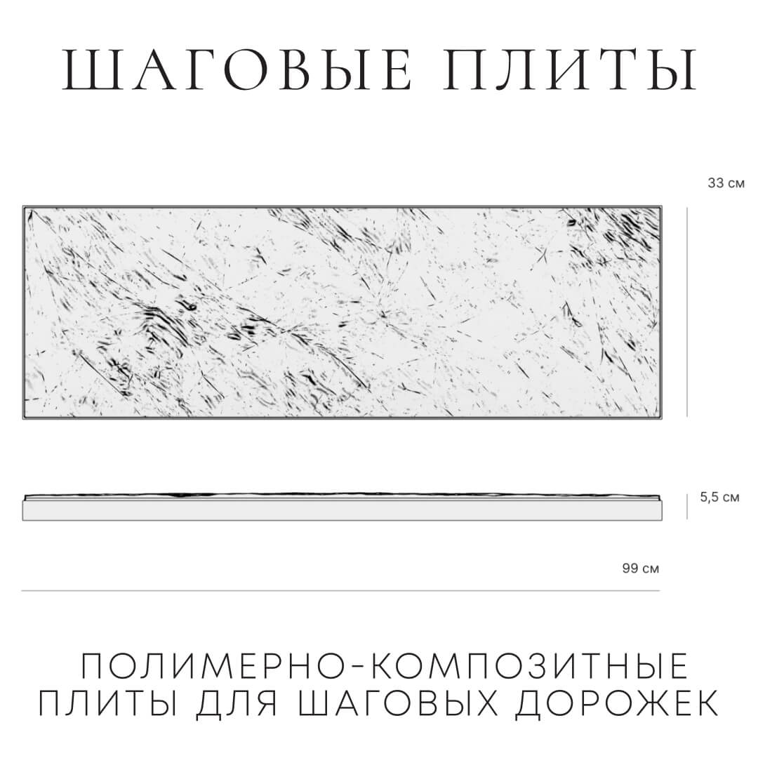 Шаговая плита STONE Графитовый Серый 990х330х55мм в Слободском фото