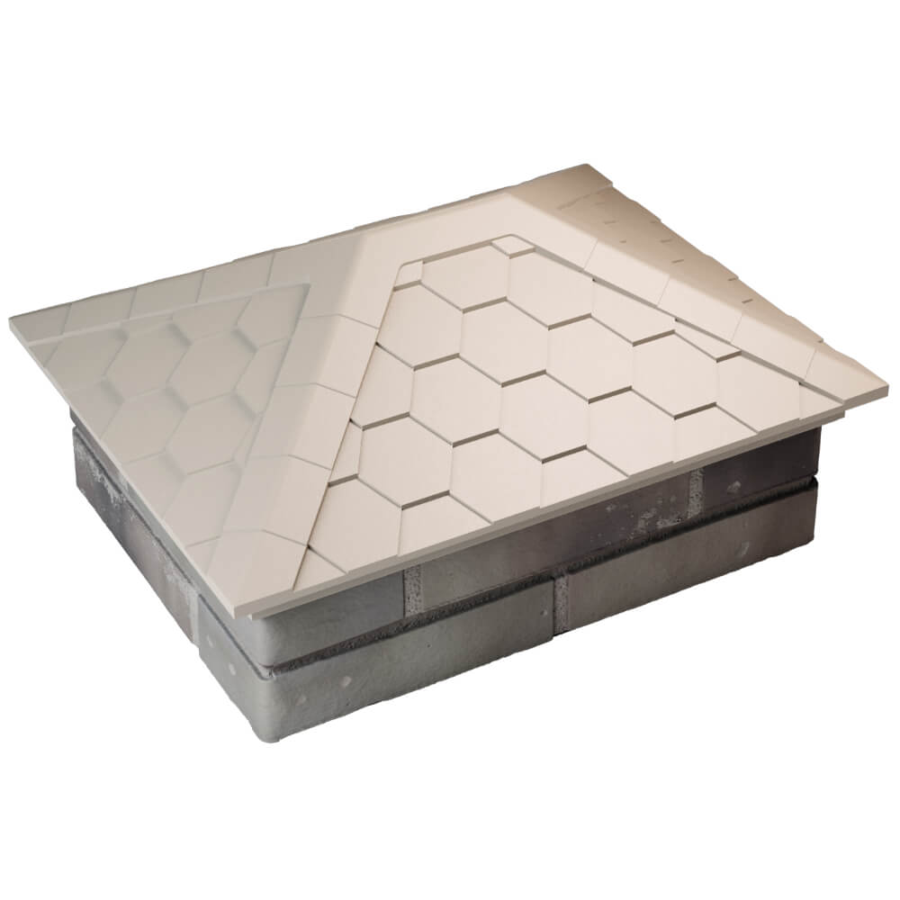 Колпак Zking Эверест Бежевый на столб 2х1.5 кирпича (520х390мм) Слободской фото