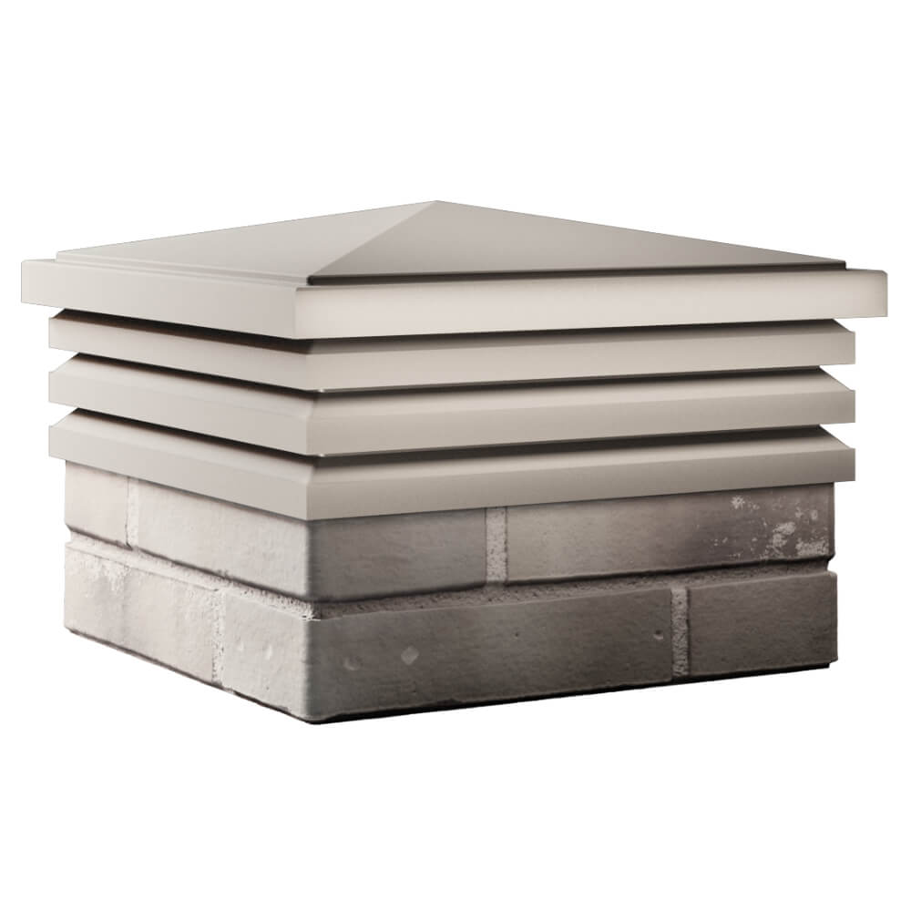 Колпак Zking Бона ХайТек Бежевый на столб 1.5х1.5 кирпича (385х385мм) в Слободском фото