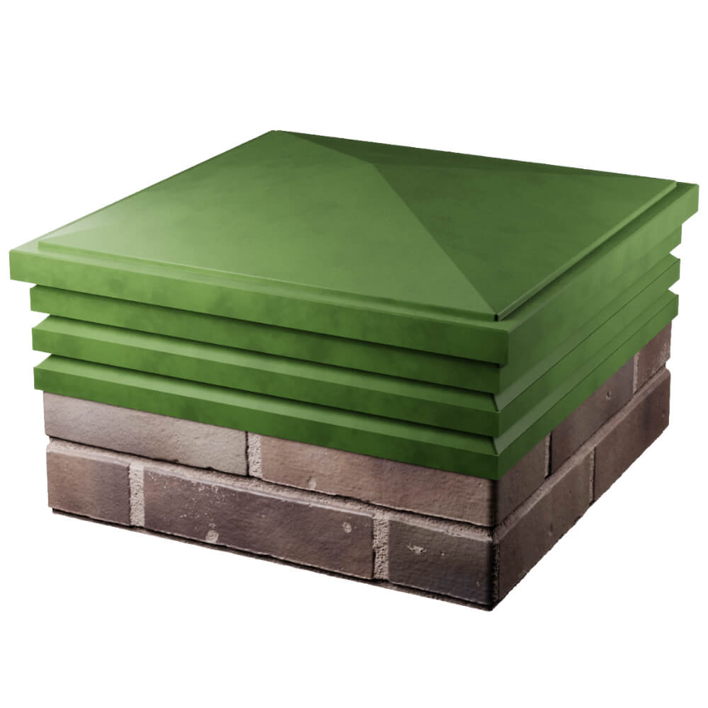 Колпак Zking Бона ХайТек Зеленый на столб 2х2 кирпича (513х513мм) в Слободском фото