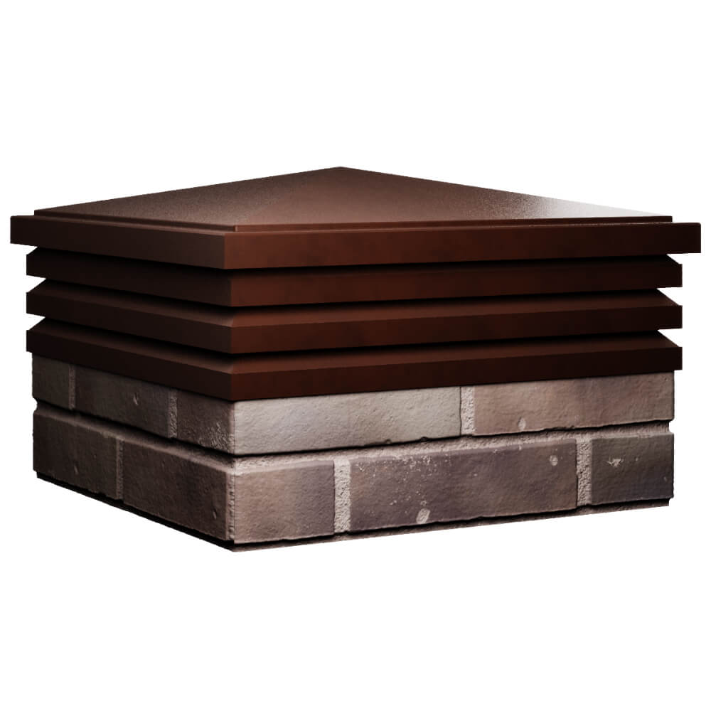 Колпак Zking Бона ХайТек Коричневый на столб 2х2 кирпича (513х513мм) в Слободском фото