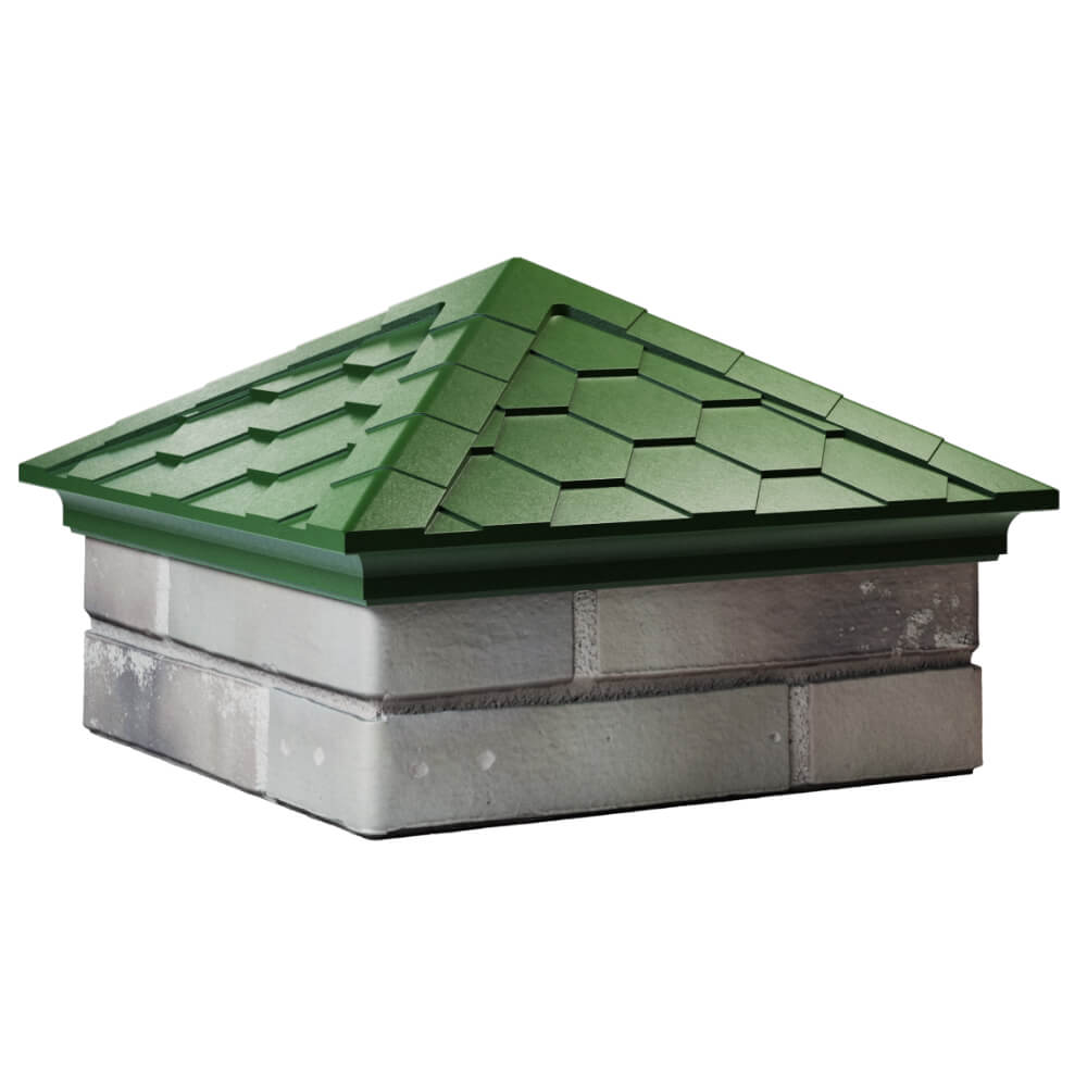 Колпак Zking Эверест Зеленый на столб 1.5х1.5 кирпича (390х390мм) в Слободском фото