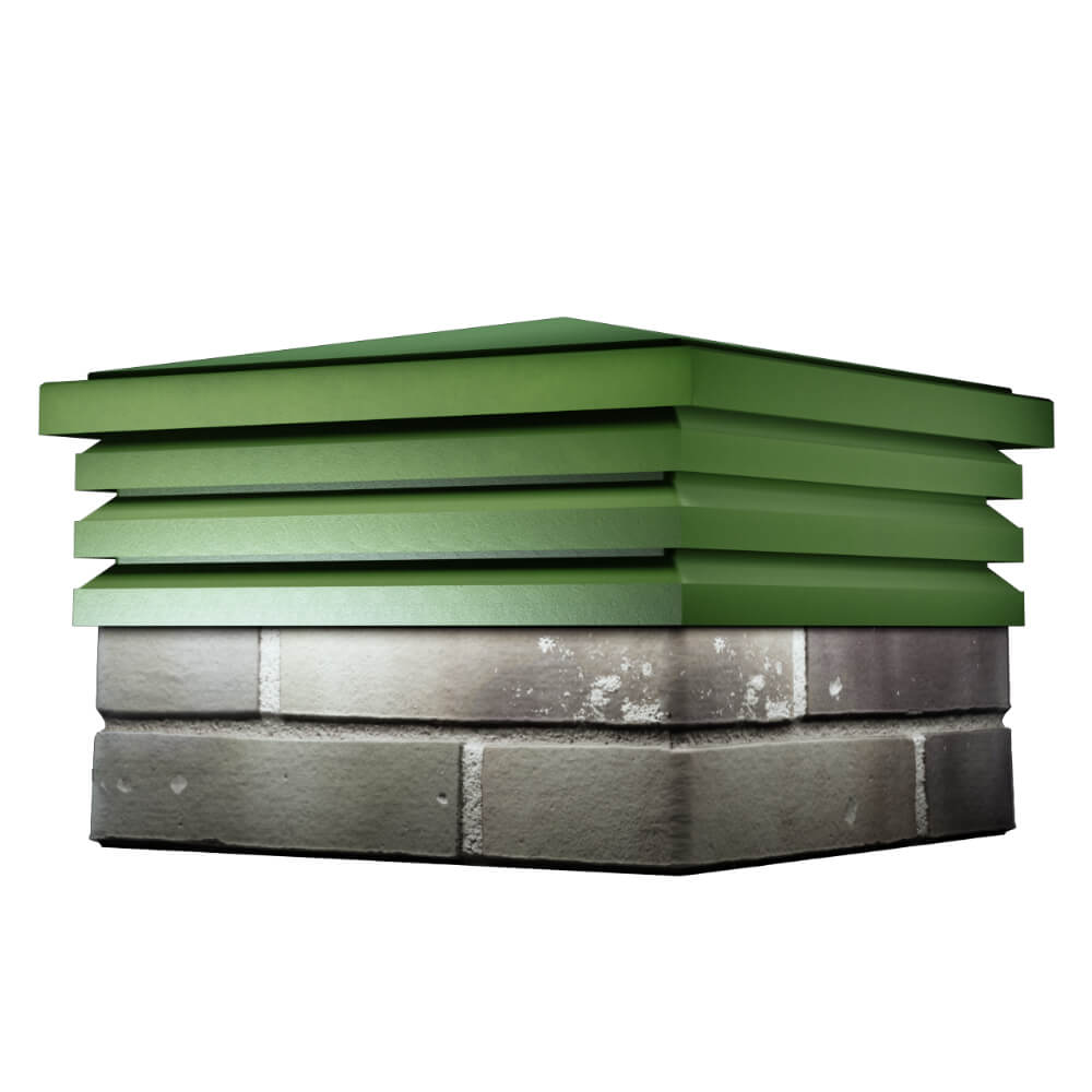 Колпак Zking Бона ХайТек Зеленый на столб 1.5х1.5 кирпича (385х385мм) в Слободском фото