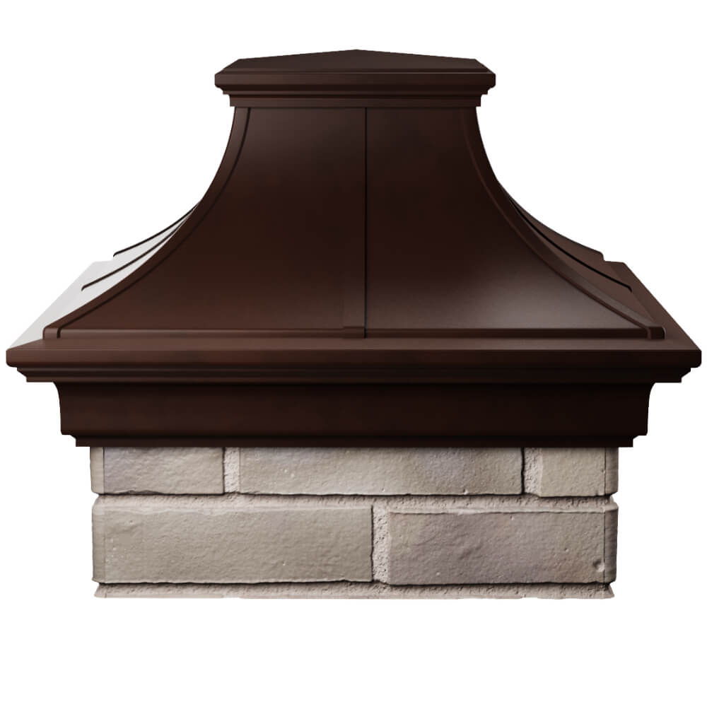 Колпак Zking Монблан Премиум Коричневый на столб 1.5х1.5 кирпича (385х385мм) Слободской фото