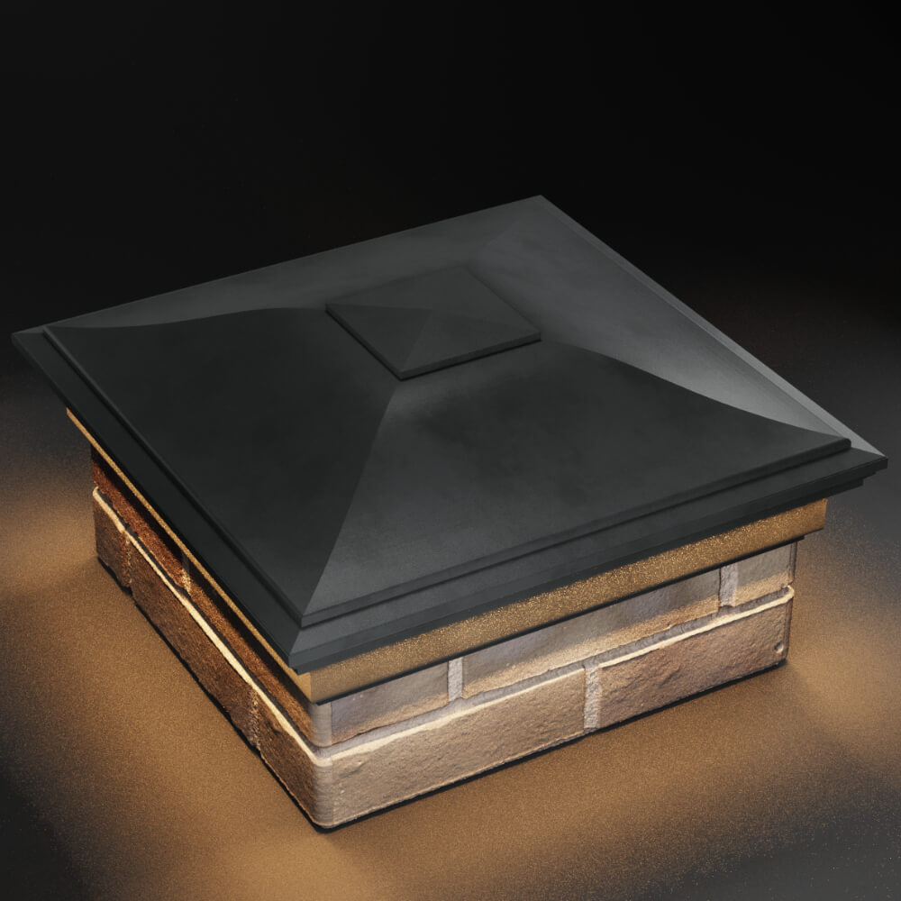 Колпак Zking Монблан Серый на столб 1.5х1.5 кирпича (385х385мм) с подсветкой в Слободском фото