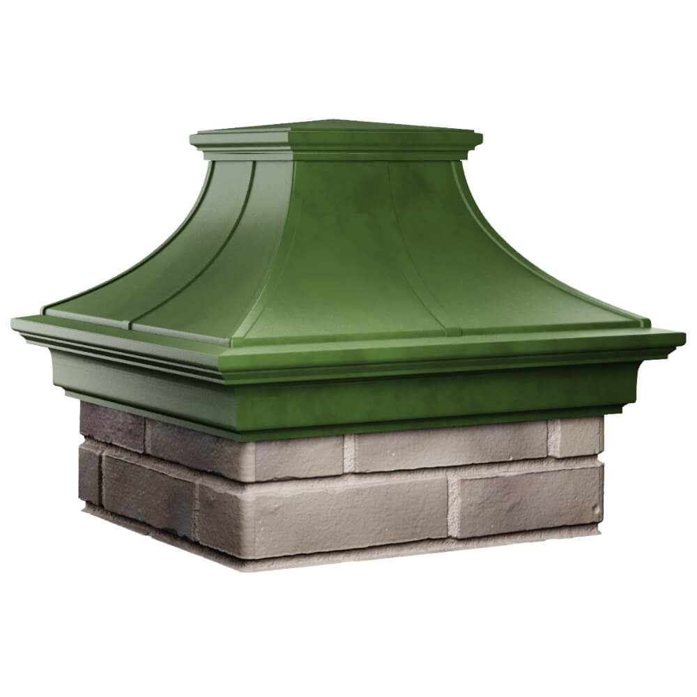 Колпак Zking Монблан Премиум Зеленый на столб 1.5х1.5 кирпича (385х385мм) в Слободском фото