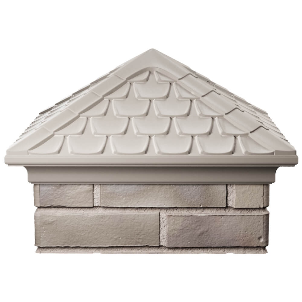 Колпак Zking Эльбрус Бежевый на столб 1.5х1.5 кирпича (385х385мм) Слободской фото