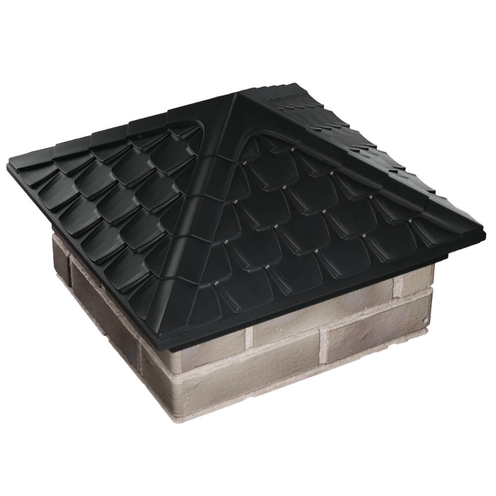 Колпак Zking Эльбрус Черный на столб 1.5х1.5 кирпича (385х385мм) в Слободском фото