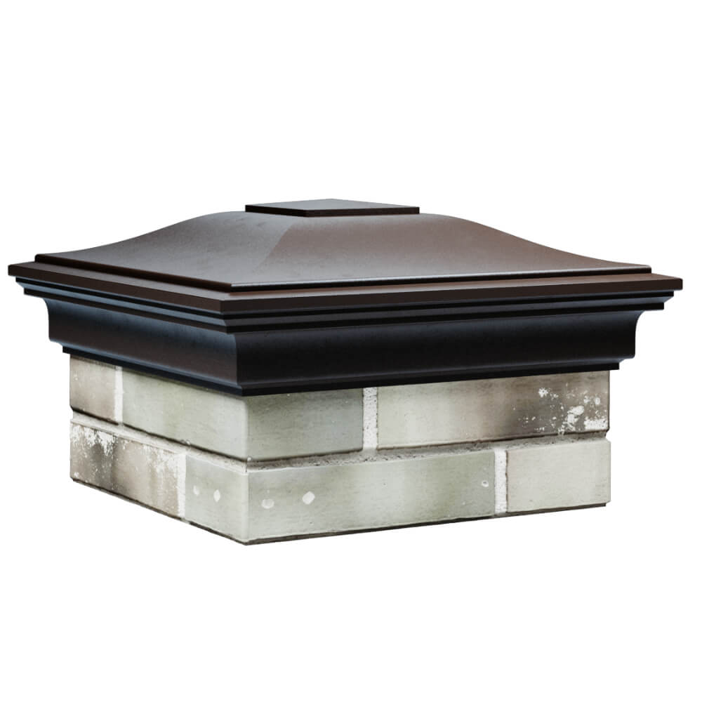 Колпак Zking Монблан Коричневый на столб 1.5х1.5 кирпича (385х385мм) в Слободском фото