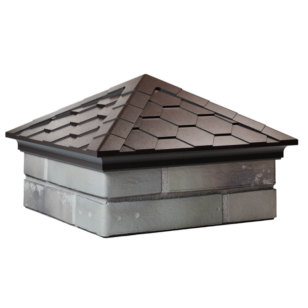 Колпак Zking Эверест Коричневый на столб 1.5х1.5 кирпича (390х390мм) в Слободском фото