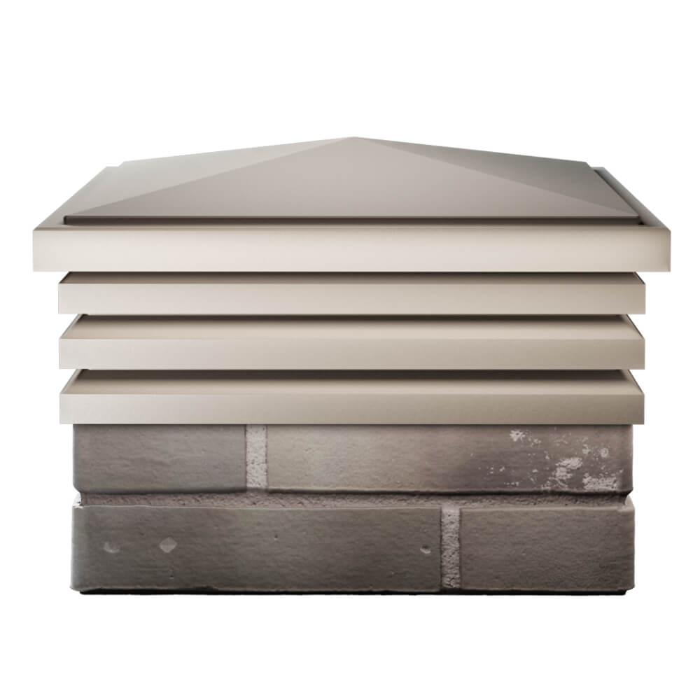 Колпак Zking Бона ХайТек Бежевый на столб 1.5х1.5 кирпича (385х385мм) Слободской фото