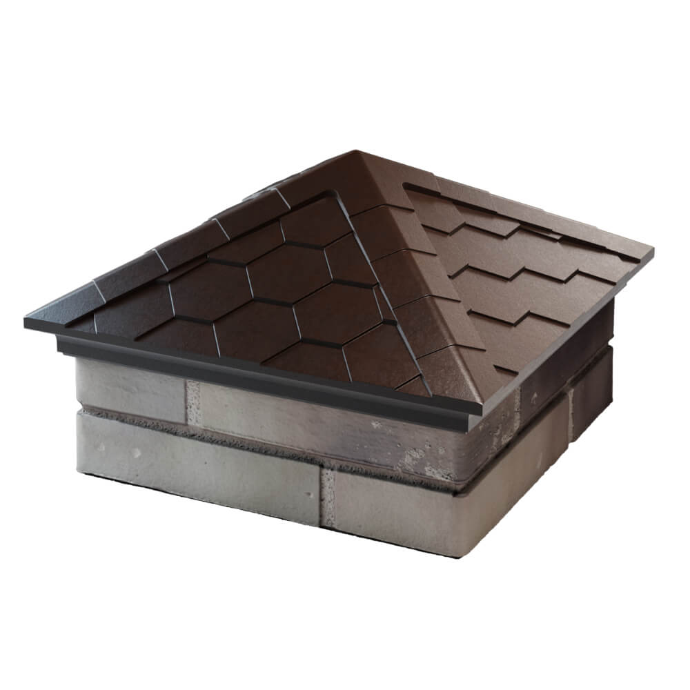 Колпак Zking Эверест Коричневый на столб 1.5х1.5 кирпича (390х390мм) в Слободском фото