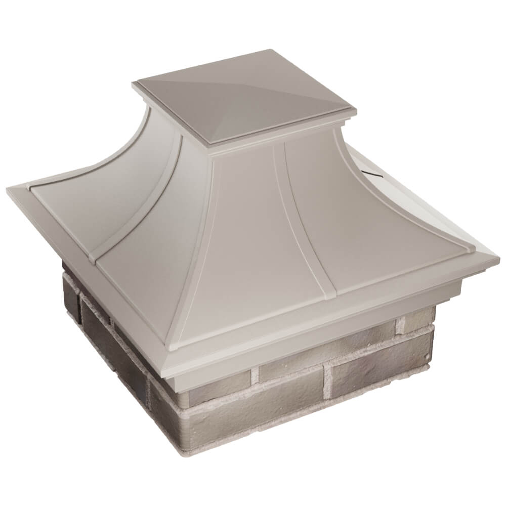 Колпак Zking Монблан Премиум Бежевый на столб 1.5х1.5 кирпича (385х385мм) в Слободском фото