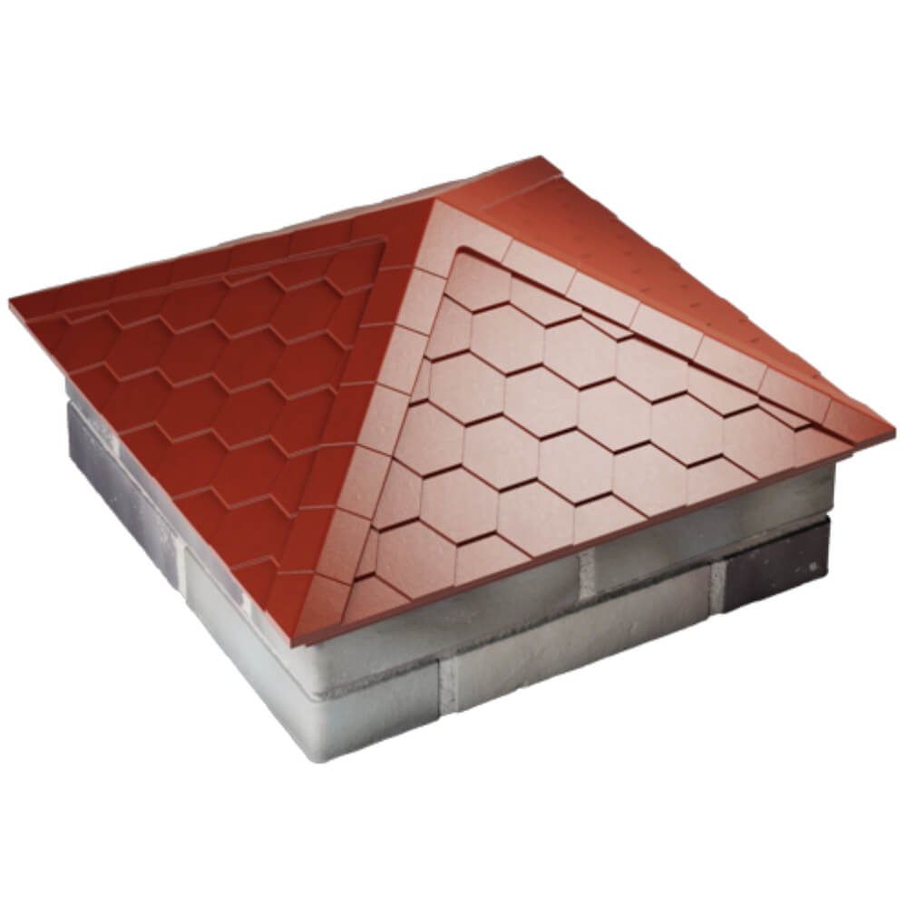 Колпак Zking Эверест Красный на столб 2х2 кирпича (535х535мм) Слободской фото