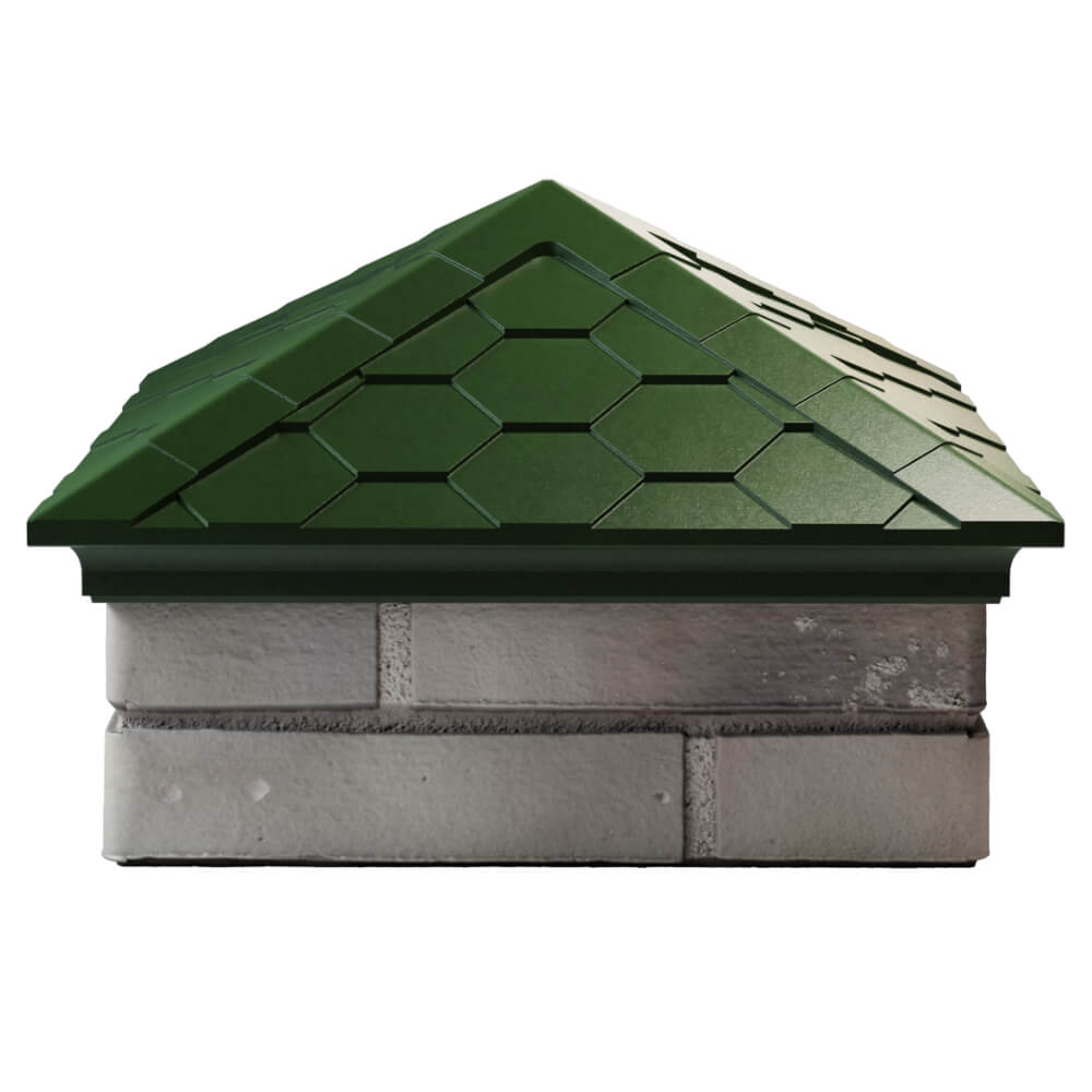 Колпак Zking Эверест Зеленый на столб 1.5х1.5 кирпича (390х390мм) Слободской фото